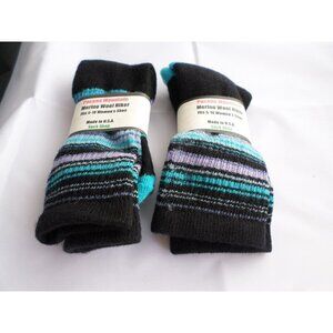 2 Pair Pocono 82%  Merino Wool Hiker Women Socks USA Shoe 5-10 Stripes